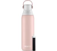 Brita Stainless Steel Water Bottle with Filter, 20 Ounce Premium Double Insulated Water Bottle, BPA Free, Rose