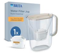 BRITA Style Essential 2.4L Water Filter Jug Sand + MAXTRA PRO Cartridge LED