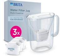Brita Style Essential Jug White (2.4l) x3 Maxtra Pro Pure Performance Cartridges | Size: 1 Pack Brita White 1 Pack