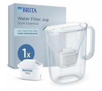 BRITA Filter Carafe - Style Essential White - Capacity 2.4L with 1.4L of filtered water - 1 Maxtra Pro Pure Performance filter