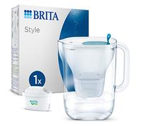 BRITA Style Water Filter Jug Blue (2.4L) incl. 1x MAXTRA PRO Pure Performance cartridge - fridge-fitting design jug with smart LED-LTI and Flip-Lid - now in sustainable Smart Box packaging