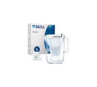 BRITA Style Water Filter Jug Grey (2.4L) incl. 1x MAXTRA PRO All-in-1 cartridge - fridge-fitting design jug with smart LED-LTI and Flip-Lid