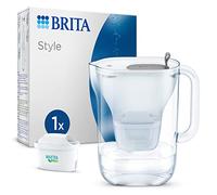 BRITA Style Water Filter Jug Grey (2.4L) incl. 1x MAXTRA PRO All-in-1 cartridge - fridge-fitting design jug with smart LED-LTI and Flip-Lid - now in sustainable Smart Box packaging