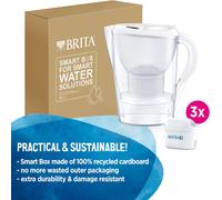Brita Style Water Filter Jug with 3 Maxtr Cartridges, Slim Fridge Design, Gre