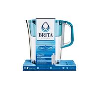 Brita Tahoe Large 10 Cup Water Filter Pitcher with Smart Light Filter Reminder and 1 Standard Filter- Transparent Teal