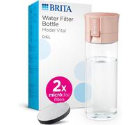 BRITA Water Filter Bottle Apricot (600ml) incl. 2x MicroDisc Filters - portable