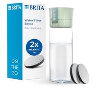 BRITA Water Filter Bottle Model Vital (600ml), 2x MicroDisc Filters | Light Green | portable bottle reducing PFAS, chlorine, micro impurities & more for on-the-go, travel & office