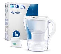BRITA Water Filter Jug MAXTRA Marella, 1x Pure Performance cartridge | White (2.4L) fridge-fitting pitcher with digital LTI, Flip-Lid, reducing PFAS, chlorine, metals & more (SmartBox packaging)