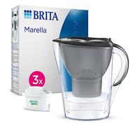 BRITA Marella Water Filter Jug Graphite (2.4L) Starter Pack incl. 3x MAXTRA PRO Pure Performance cartridge - fridge-fitting jug with digital LTI and Flip-Lid - now in sustainable Smart Box packaging
