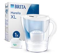 BRITA Water Filter Jug MAXTRA Marella XL, 1x Pure Performance cartridge | White (3.5L) large-volume pitcher with digital LTI, Flip-Lid and SmartBox packaging reducing PFAS, chlorine, metals & more
