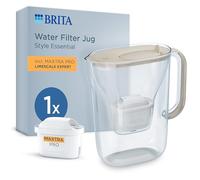 BRITA Water Filter Jug Style Essential (2.4l) Sand incl. 1x MAXTRA PRO Limescale Expert Cartridge