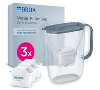 Brita Water Filter Jug Style Essential (2.4L) Stone Blue incl. 3x MAXTRA PRO Pure Performance Cartridges | Size: 1 Pack Brita Blue 1 Pack