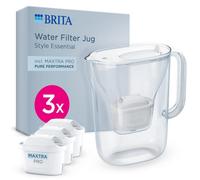 Brita Water Filter Jug Style Essential White (2.4 L) Incl. 3 X Maxtra Pro Pure Performance Fridge-Fitting Pitcher With Smart