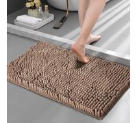 BritAces Luxury Chenille Bath Mat - Ultra Soft Non Slip Bathroom Rug - Super Absorbent Fluffy Microfiber Bathmat - Morden Quick Dry Machine Washable Bathroom Floor Mat - 50x80cm - Camel
