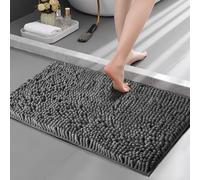 BritAces Luxury Chenille Bath Mat - Ultra Soft Non Slip Bathroom Rug - Super Absorbent Fluffy Microfiber Bathmat - Morden Quick Dry Machine Washable Bathroom Floor Mat - 50x80cm - Charcoal