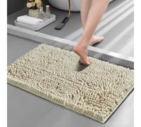 BritAces Luxury Chenille Bath Mat - Ultra Soft Non Slip Bathroom Rug - Super Absorbent Fluffy Microfiber Bathmat - Morden Quick Dry Machine Washable Bathroom Floor Mat - 50x80cm - Mocha