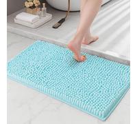 BritAces Luxury Chenille Bath Mat - Ultra Soft Non Slip Bathroom Rug - Super Absorbent Fluffy Microfiber Bathmat - Morden Quick Dry Machine Washable Bathroom Floor Mat - 50x80cm - Turquoise