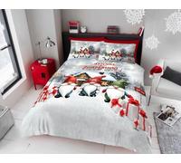 BritAces Premium Christmas Duvet Cover Set with Pillowcases - Soft & Easy Care Festive Bed Linen | Winter Holiday Quilt Cover Bedding Set | Xmas Bedroom Décor (Single, Cozy Gonks)