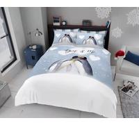 BritAces Premium Christmas Duvet Cover Set with Pillowcases - Soft & Easy Care Festive Bed Linen | Winter Holiday Quilt Cover Bedding Set | Xmas Bedroom Décor (Single, Penguins Forever)