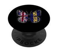 Britain and Barbados Mix Butterfly British Bajan Roots PopSockets Adhesive PopGrip