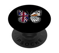 Britain and Cyprus Mix Butterfly British Cypriot Roots PopSockets Adhesive PopGrip