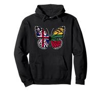 Britain and Lithuania Mix Butterfly British Lithuanian Roots Pullover Hoodie