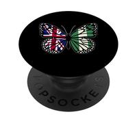 Britain and Nigeria Mix Butterfly British Nigerian Roots PopSockets Adhesive PopGrip