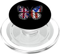 Britain and Puerto Rico Mix Butterfly British Boricua Roots PopSockets PopGrip for MagSafe