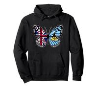 Britain and St Lucia Mix Butterfly British St Lucian Roots Pullover Hoodie