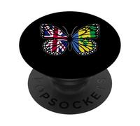 Britain and Vincent Mix Butterfly British Vincentian Roots PopSockets Adhesive PopGrip