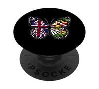Britain and Zimbabwe Mix Butterfly British Zimbabwean Roots PopSockets Adhesive PopGrip