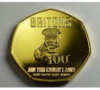 BRITAIN AT WAR! 1914 WW1 24ct Gold Commemorative Coin 20TH CENTURY NEWS 'THE CENTURION' SERIES Albums/50p Coin Hunt Collectors Lord Kitchener