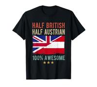 Britain Austria Flag Half British Half Austrian Flag T-Shirt