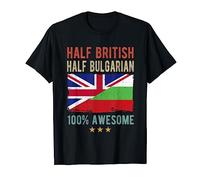 Britain Bulgaria Flag Half British Half Bulgarian Flag T-Shirt
