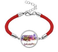 Britain City Watercolor Lucky Red String Bracelet Rope Bracelet Handmade