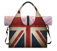 Britain Flag Sports Duffel Bag for Women Men UK Flag Weekend Overnight Bag with Shoe Compartment Shoulder Tote Luggage Bag for Yoga Gym Travel