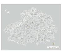 Britain Illustrated Cairngorms Map Poster Print Vintage Style. 8 x 10, 11 x 14, 16 x 20 Inches. Blue. Scotland National Park Art. Gift For Walkers, Mountaineers, Cyclists And Outdoor Enthusiasts