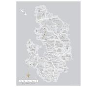 Britain Illustrated Peak District Map Poster Print Vintage Style. 8 x 10, 11 x 14, 16 x 20, 18 x 24 Inches. Blue. UK National Park Art. Gift For Walkers, Hikers, Cyclists And Outdoor Enthusiasts.