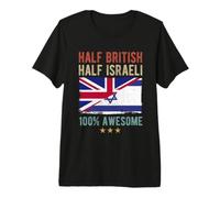 Britain Israel Flag Half British Half Israeli Flag Premium T-Shirt