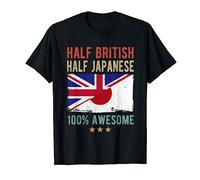 Britain Japan Flag Half British Half Japanese Flag T-Shirt