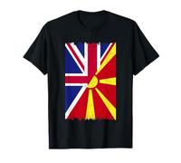 Britain Macedonia Flag Half British Half Macedonian Flag T-Shirt