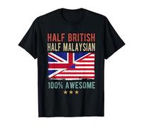 Britain Malaysia Flag Half British Half Malaysian Flag T-Shirt