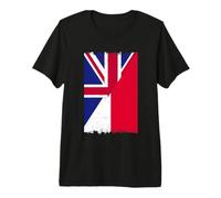 Britain Poland Flag Half British Half Polish Flag Premium T-Shirt