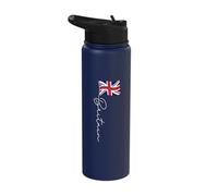 Britain Signature Flag Pole - Elegant Patriotic British Flag Stainless Steel Insulated Water Bottle