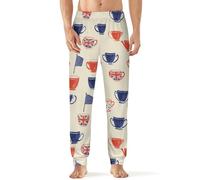 Britain Themed Teacup Tea Party Men's Pajama Pants Lightweight Pjs Bottoms Lounge Pants Sleepwear Soft