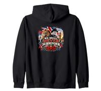 BRITAIN UK BRITISH PRIDE UNION JACK PATRIOTS NEVER SURRENDER Zip Hoodie