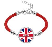 Britain UK Flag Vote for General Election Lucky Red String Bracelet Rope Bracelet Handmade