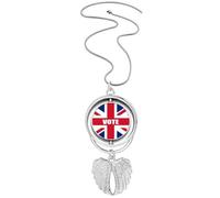 Britain UK Flag Vote For General Election Pendant Angel Wings Rotating Necklace Jewelry