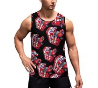 Britain UK London Red Double Decker Bus Men's Workout Tank Top Sleeveless T-Shirt Muscle Shirts Summer Tee Top XL