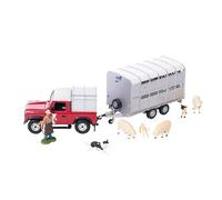 BRITAINS 1:32 LAND ROVER SHEEP FARMER SET